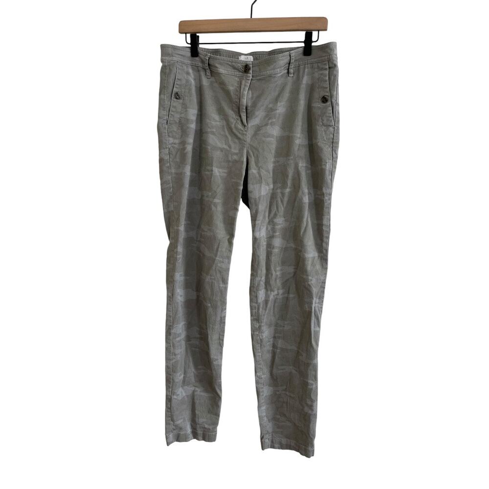 J Jill Womens Gray and Green Camo Print  Pants Size 16 Tall